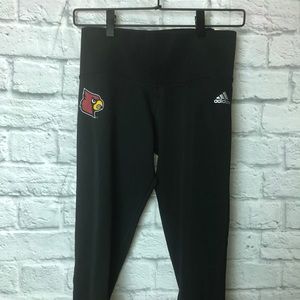 NWT Adidas Black Leggings UofL Small 3/4 length